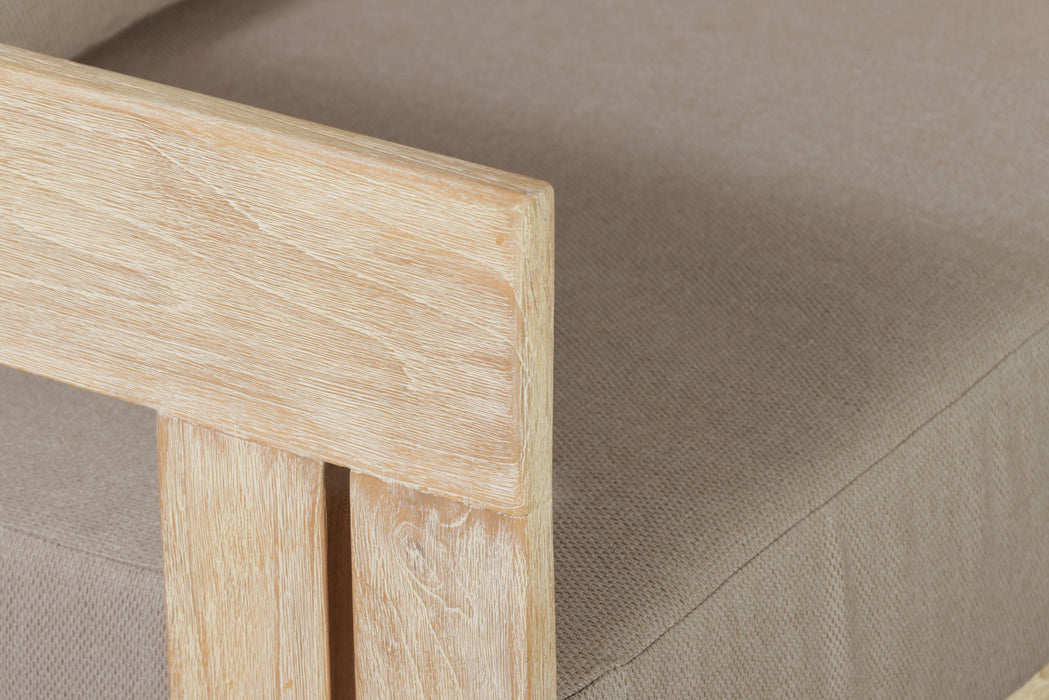 Paradiso Outdoor Solid Teak Wood Chair Natural Look - Gray Fabric