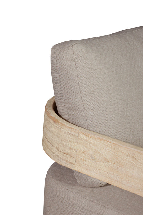 Paradiso Outdoor Solid Teak Wood Chair Natural Look - Gray Fabric