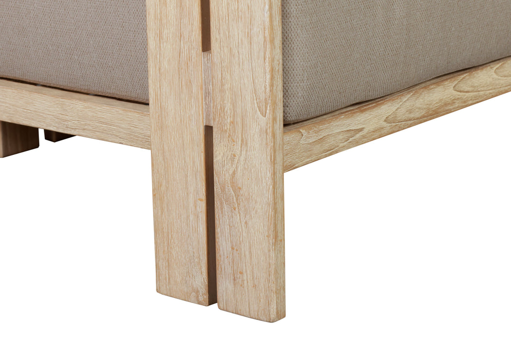 Paradiso Outdoor Solid Teak Wood Chair Natural Look - Gray Fabric