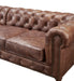 PREORDER Century Chesterfield Sofa - Bark Brown Leather - 118" - Crafters and Weavers