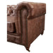 PREORDER Century Chesterfield Sofa - Bark Brown Leather - 118" - Crafters and Weavers