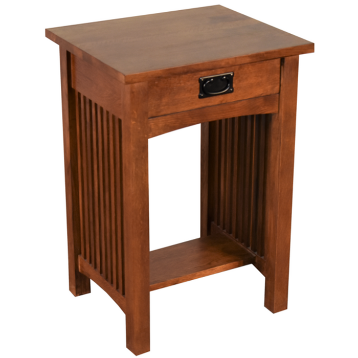 Mission 1 Drawer Spindle End Table - Crafters and Weavers