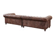 PREORDER Century Chesterfield Sofa - Bark Brown Leather - 118" - Crafters and Weavers