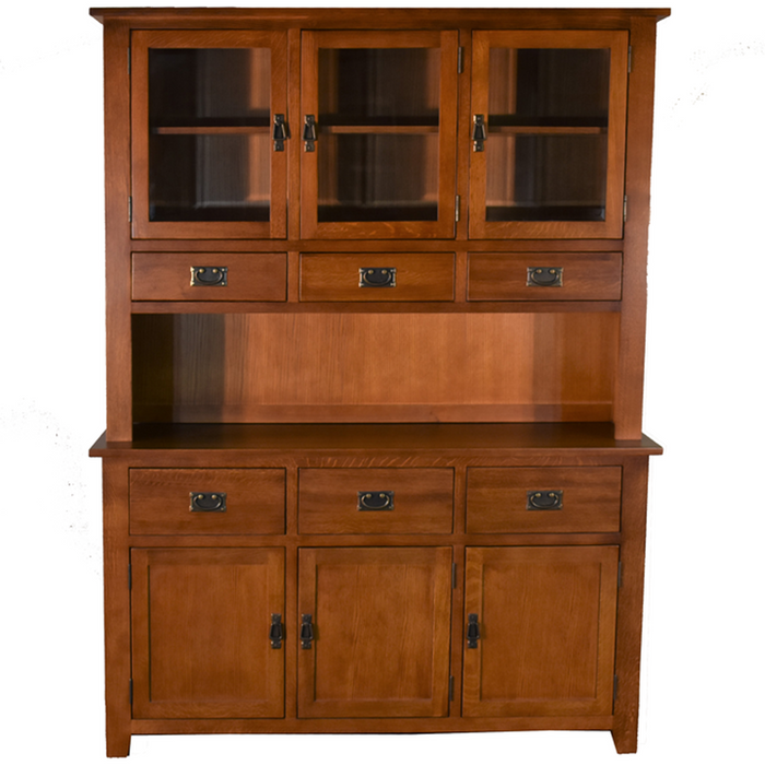 PREORDER Mission 6 Door & 6 Drawer China Cabinet - Michael's Cherry - 59" - Crafters and Weavers