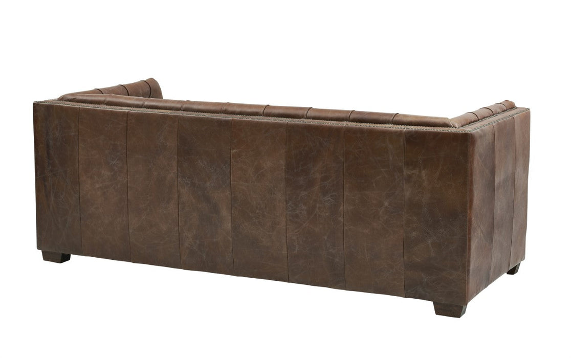 Tuxedo Leather Sofa - Bark Brown