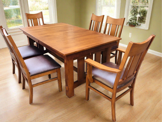 Mission Quarter Sawn Oak Dining Table and Chairs Set (2 Colors Available)