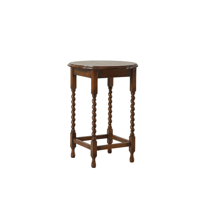 Mission Oak End Table With Barley Twist Legs