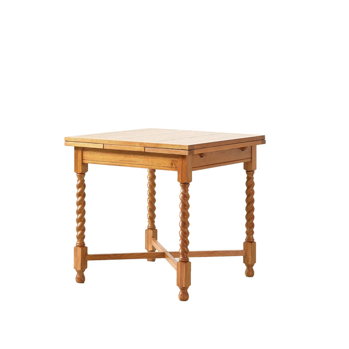 Mission Oak Barley Twist Kitchen Table with 2 Leaves - 2 Stain Options