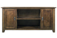 Mission 2 Door Quarter Sawn Oak TV Stand - Walnut - Crafters and Weavers