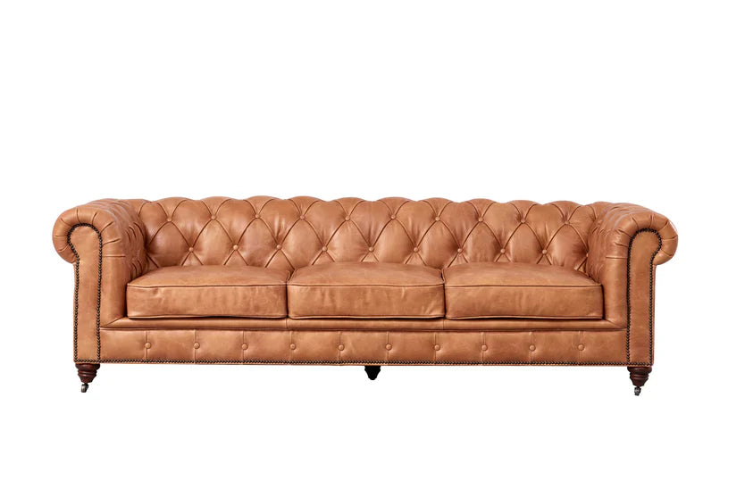Century Chesterfield Sofa - Light Chestnut Leather