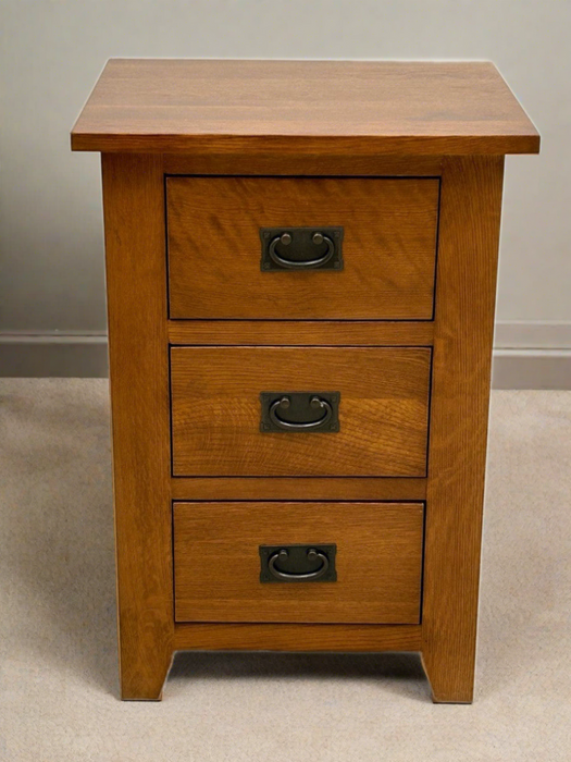 Mission Quarter Sawn Oak 3 Drawer Nightstand