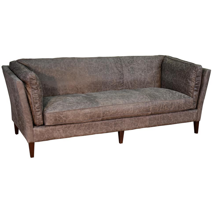 Kenmore Leather Sofa - Grey - Crafters and Weavers
