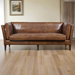 Kenmore Leather Sofa - Light Brown - Crafters and Weavers