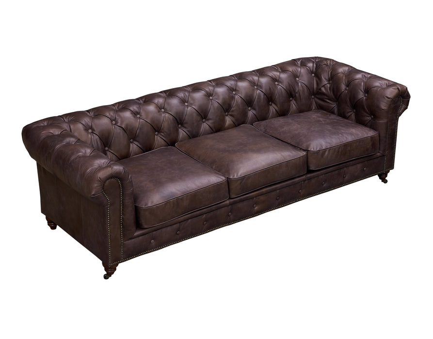 Century Chesterfield Sofa - Dark Brown Leather