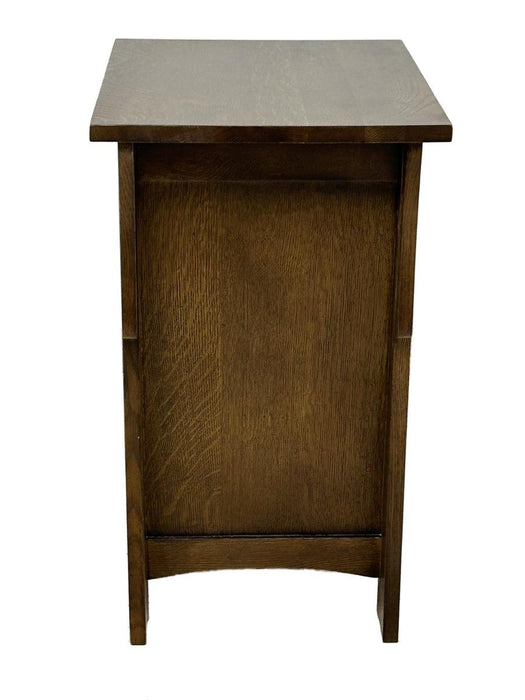 Mission Style Solid Quarter Sawn Oak Keyhole Nightstand