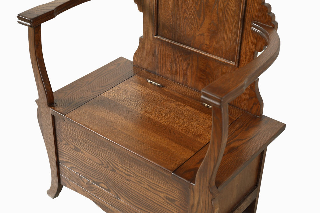 Arts and Crafts Oak Hall Tree With Storage in Seat