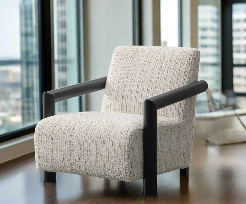 Nora Collection Mid-Century Modern  Arm Chair - Ivory