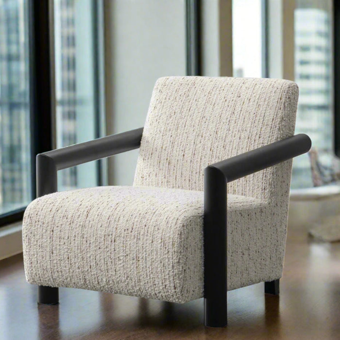 Nora Collection Mid-Century Modern  Arm Chair - Ivory