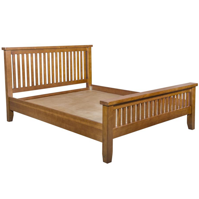 Mission Oak Slat Bed - Michael's Cherry - King - Crafters and Weavers