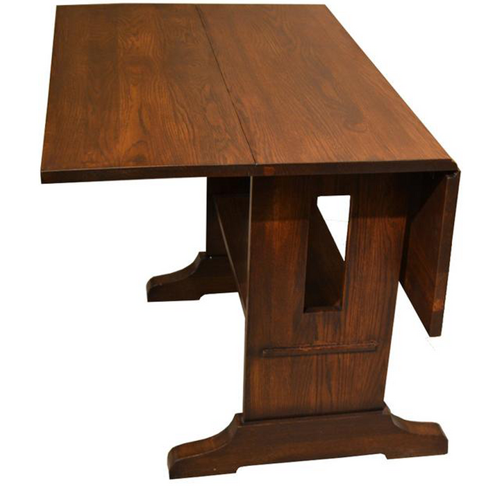 Mission Solid Oak Drop Leaf Dining Table - Walnut (W1)