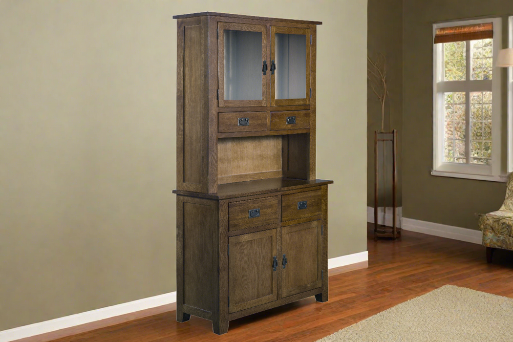 Mission 4 Door & 4 Drawer China Cabinet - Walnut - 42"W