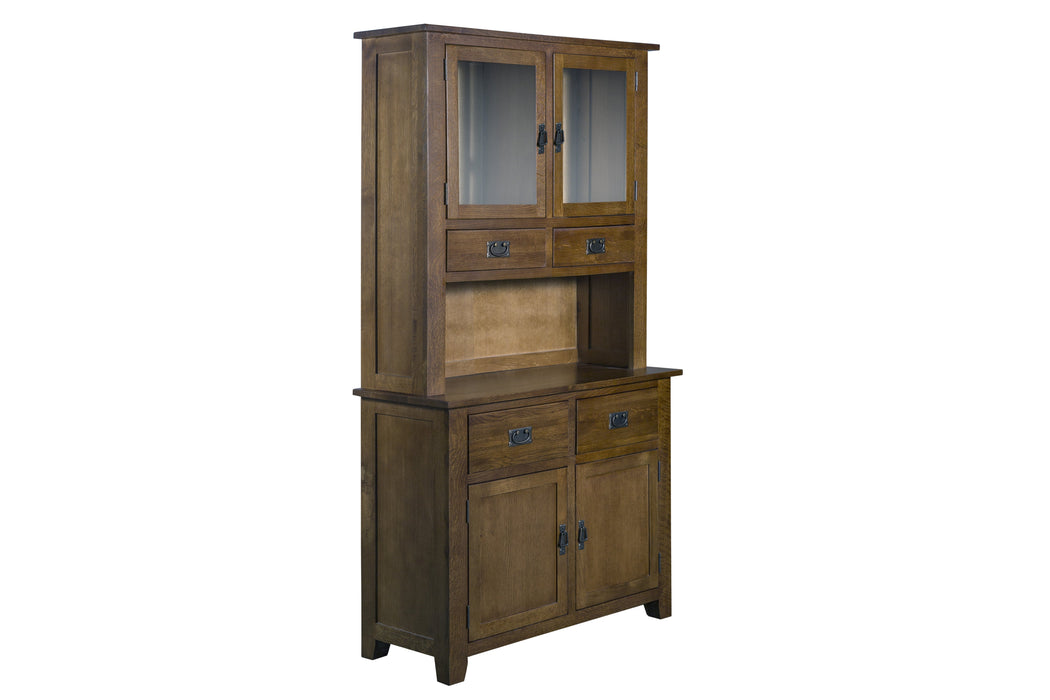 Mission 4 Door & 4 Drawer China Cabinet - Walnut - 42"W - Crafters and Weavers