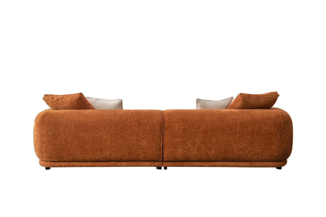 Sunset Collection Mid-Century Modern 4-Seater Fabric Sofa – 118"