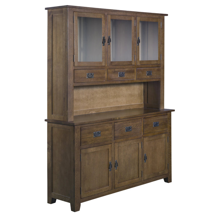 Mission 6 Door & 6 Drawer China Cabinet - Walnut - 59" - Crafters and Weavers