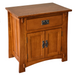 Mission Style Solid Oak Nightstand Model A3 - Michael's Cherry Stain - Crafters and Weavers