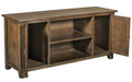 Mission 2 Door Quarter Sawn Oak TV Stand - Walnut - Crafters and Weavers