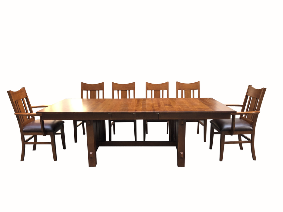 Mission Quarter Sawn Oak Dining Table and Chairs Set (2 Colors Available)