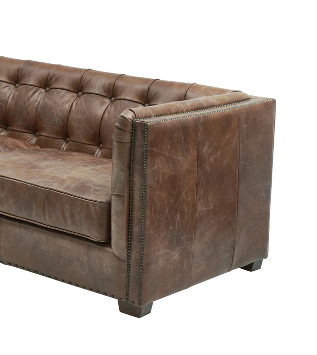 Tuxedo Leather Sofa - Bark Brown