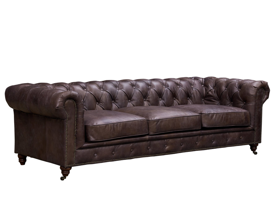 Century Chesterfield Sofa - Dark Brown Leather