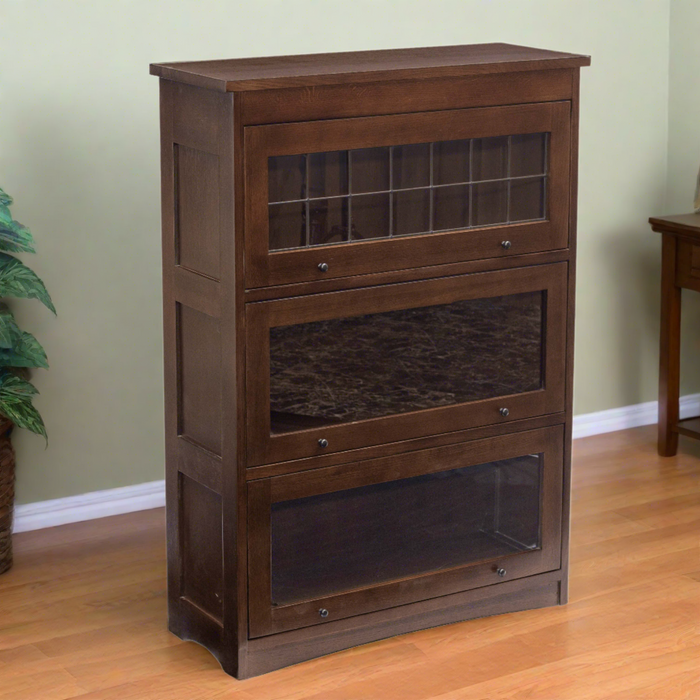 Mission Craftsman Style Oak Barrister Bookcase - Walnut stain