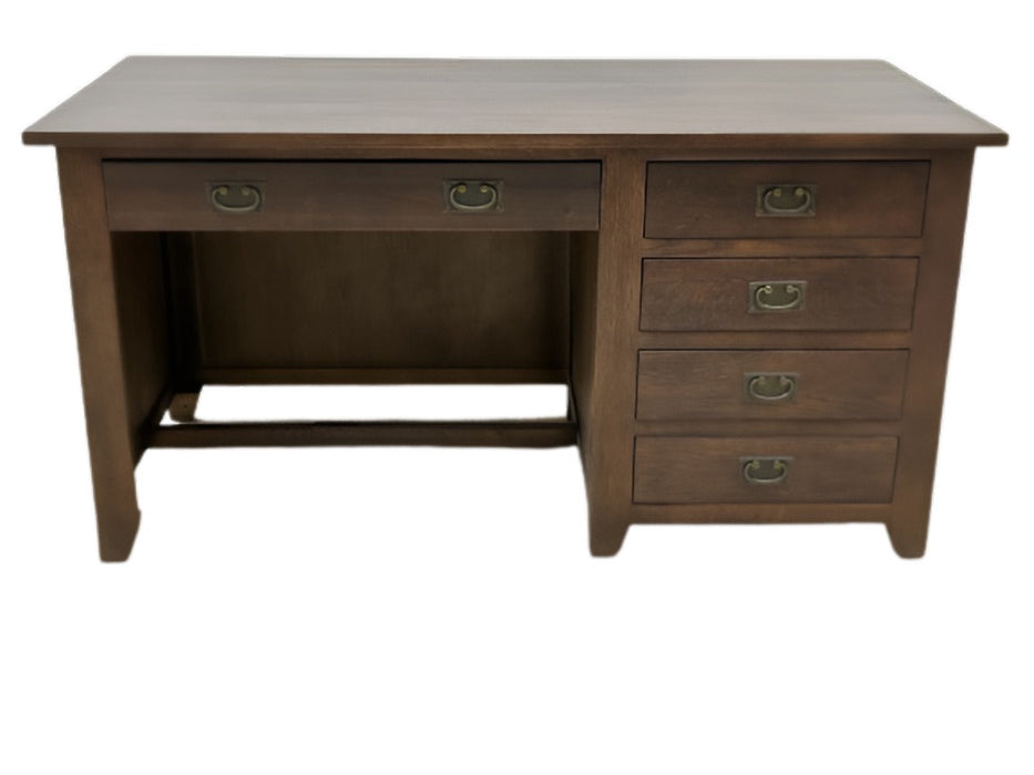 Mission Quarter Sawn Oak 5 Drawer Library Desk