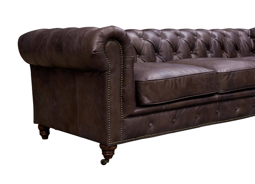 Century Chesterfield Sofa - Dark Brown Leather