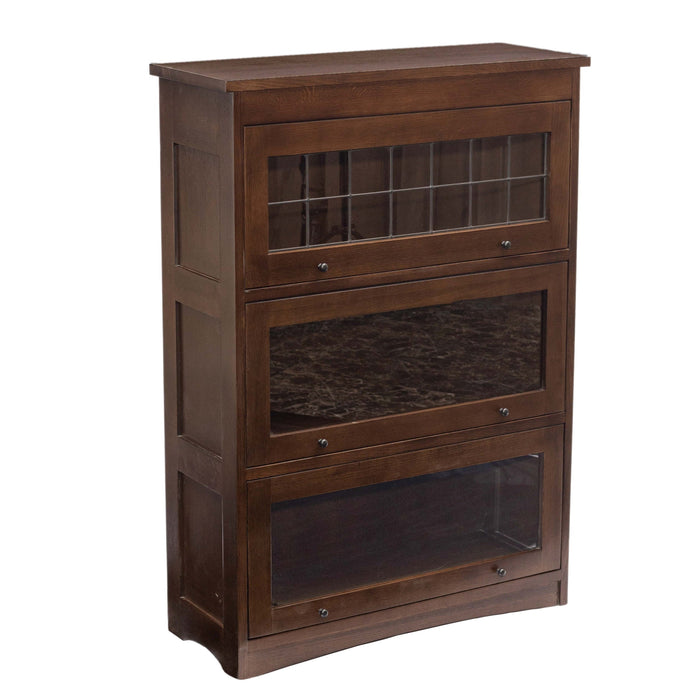 Mission Craftsman Style Oak Barrister Bookcase - Walnut stain