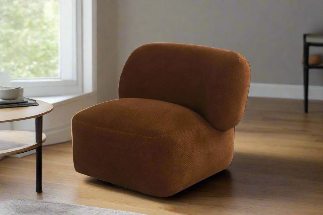 Forma Mid-Century Modern Swivel Livingroom Chair - Brown