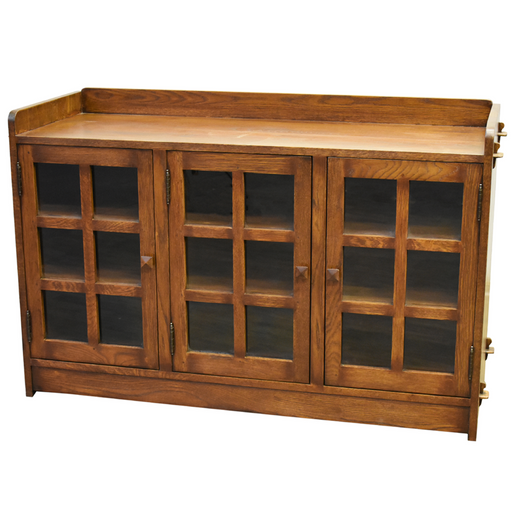 SOLD OUT Mission Oak 3 Door Console - Walnut (W1) - Crafters and Weavers