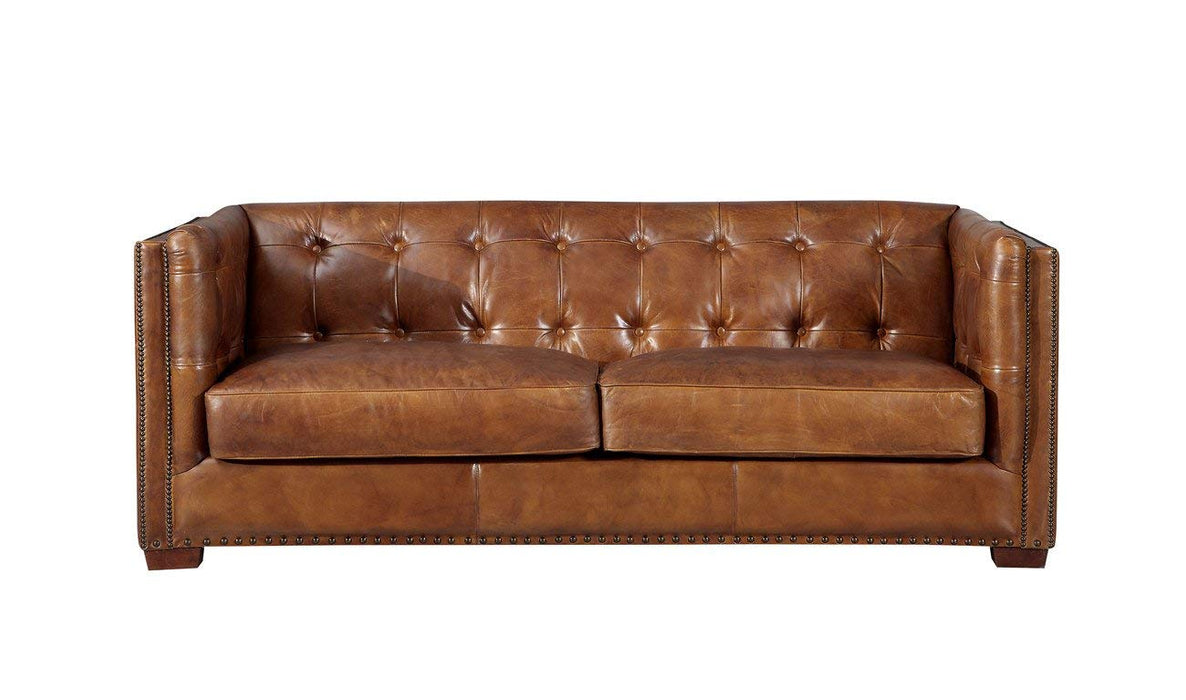 Tuxedo Leather Sofa - Crafters and Weavers