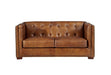 Tuxedo Leather Love Seat - Crafters and Weavers