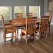 SOLD OUT 2 Leaf Round Dining Table Set w/ 6 Chairs - Golden Brown - Crafters and Weavers