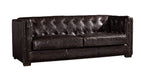 Tuxedo Leather Sofa - Dark Brown - Crafters and Weavers