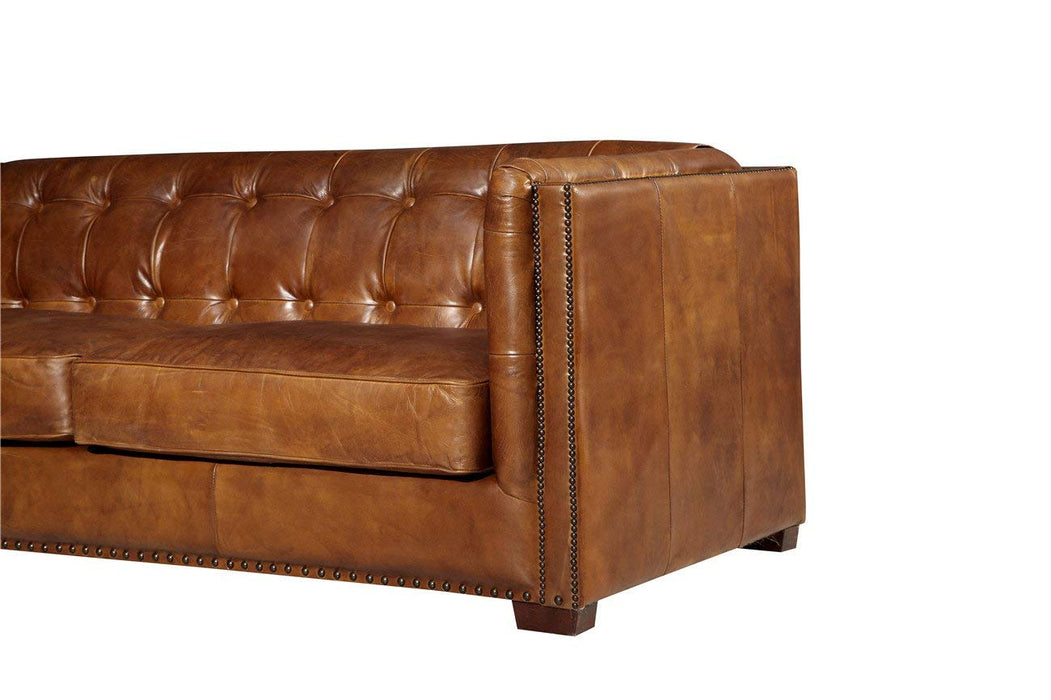 Tuxedo Leather Sofa - Crafters and Weavers