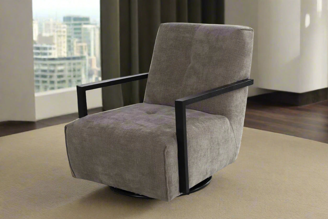 Linea Collection Modern Swivel Arm Chair - Gray
