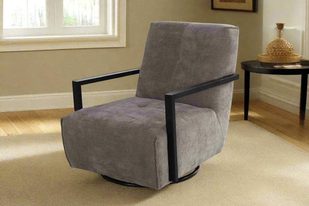 Linea Collection Modern Swivel Arm Chair - Gray