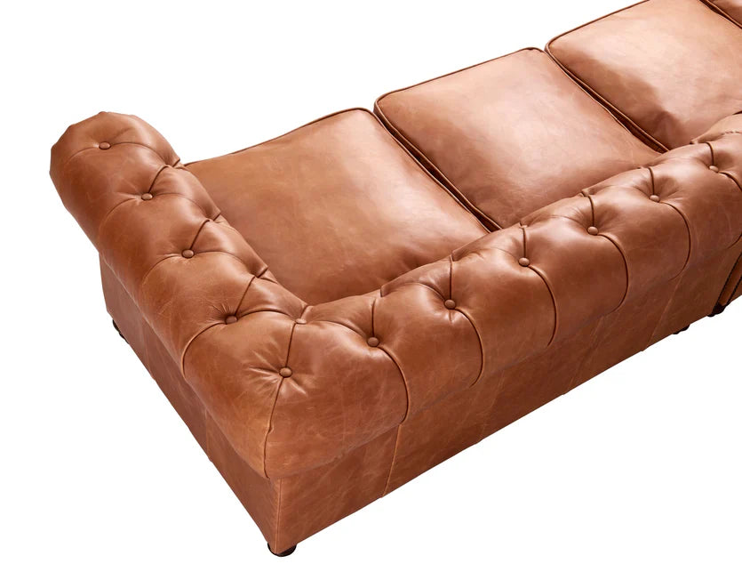 Century Chesterfield Sofa - Light Chestnut Leather