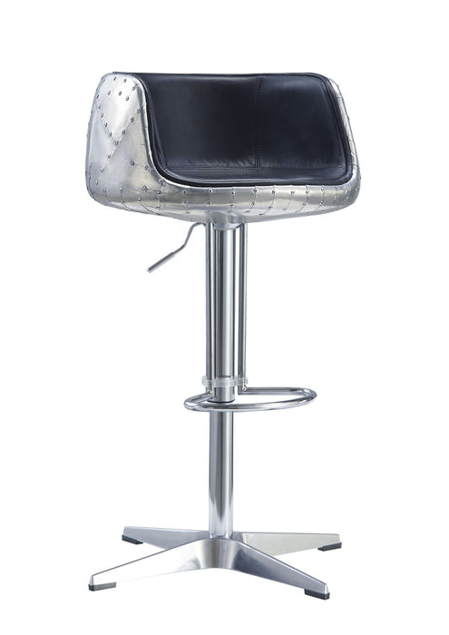 Aviator Adjustable Height Bar Stool - Slate Leather