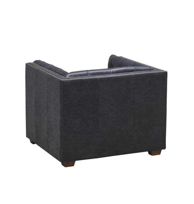 Tuxedo Leather Arm Chair - Slate