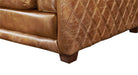 Waco Rustic Modern Love Seat - Light Brown Leather - Crafters and Weavers